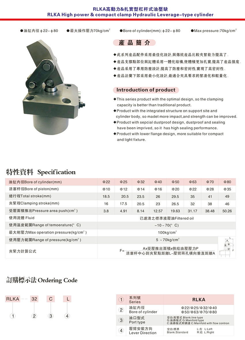 RLKA High power rod cylinder